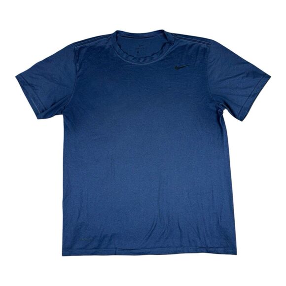 Nike Dri Fit Shirt Men's Large Steele Blue Basketball Athlete Tshirt Gym Running - Picture 1 of 8